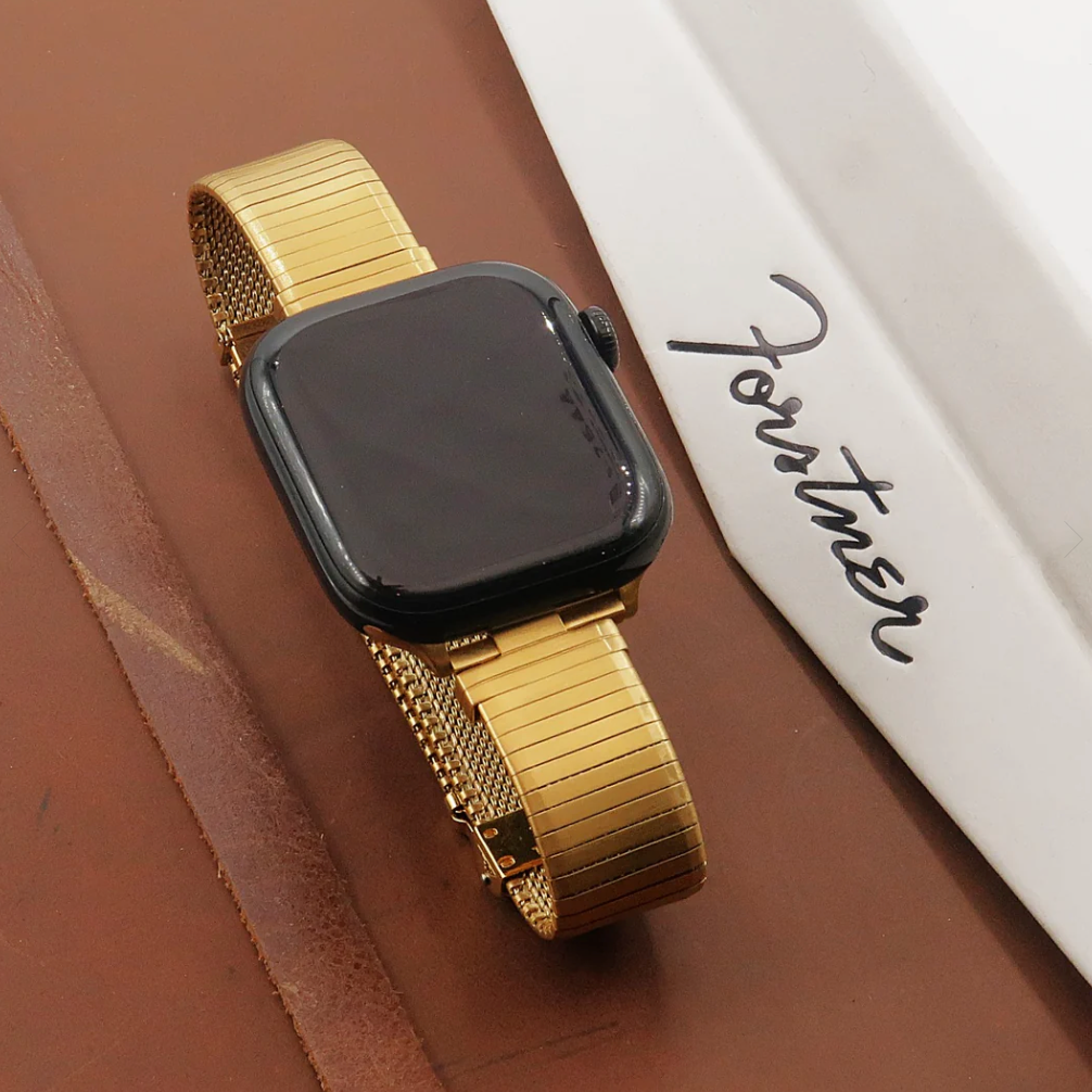 Forstner Komfit Military Type "Thin as a Dime" Gold Plated for Apple Watch